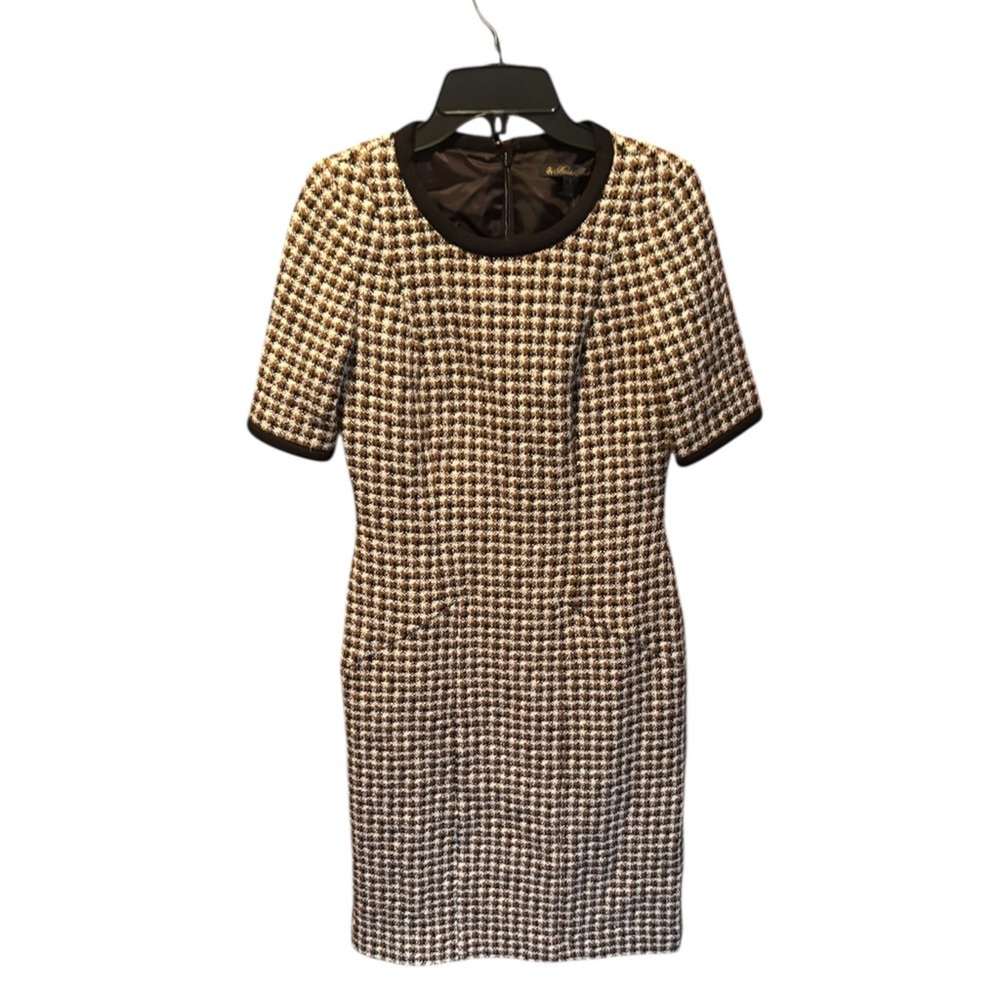 Brooks Brothers Black and White Houndstooth Sheath Dress